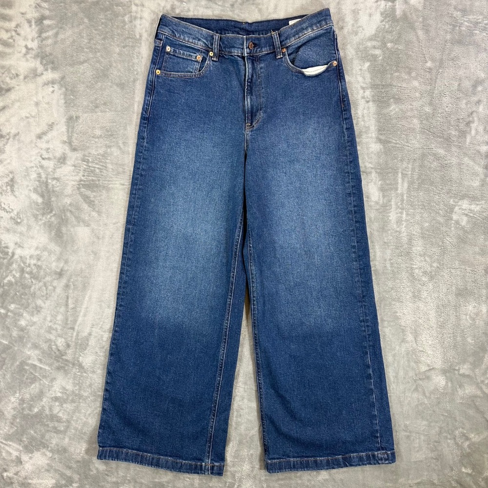 Gap High Rise Stride Wide Leg Jeans Women's Size 31 12S Blue Denim Pants